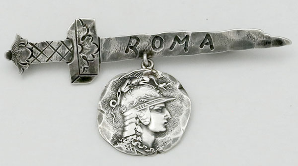Shiebler Etruscan Roman pin sterling silver antique